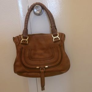 Authentic Chloe Marcie Large Purse-Cognac